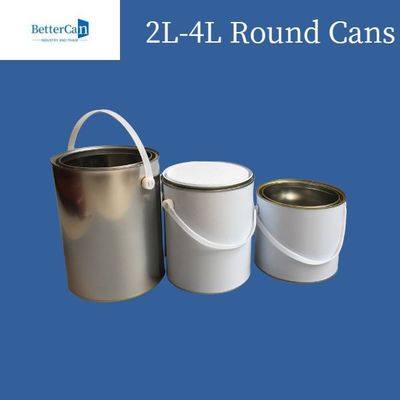 Beli Kaleng Cat 3 Liter / 5 Liter Kaleng Kaleng Logam Bulat Untuk Penyimpanan Lapisan Kimia online manufacture
