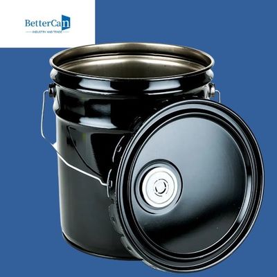 0.32mm-0.43mm Ember Cat Logam 20l Ember Hitam Dengan Tutup