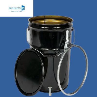 0.32mm-0.43mm Ember Cat Logam 20l Ember Hitam Dengan Tutup