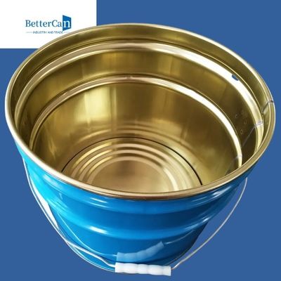 Ember Cat Logam Kosong 5 Galon Kepala Terbuka Pail Baja Bersertifikat PBB