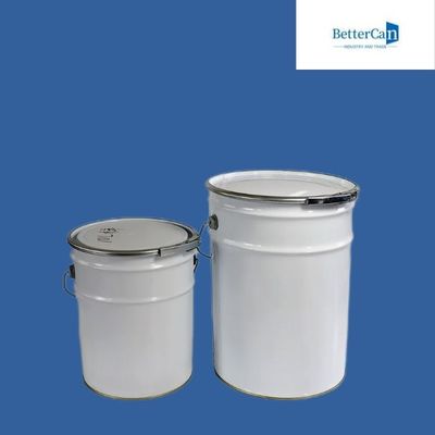 Welding Coating White Paint Bucket, 5 Metal Bucket Dengan Iron Lock Ring