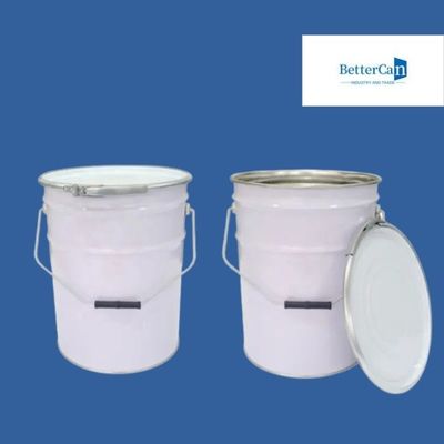 Welding Coating White Paint Bucket, 5 Metal Bucket Dengan Iron Lock Ring