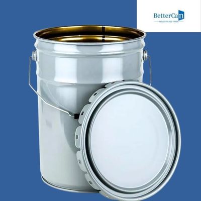 Custom 20L Metal Paint Bucket Chemical Exterior Paint Can With Flower Lid