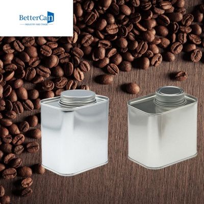 0,5 Pound 1 Pound Kaleng Biji Kopi 500G Timah Persegi Logam Dengan Katup
