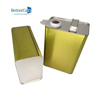 ISO90001 Engine Oil Tin 4 Liter 1 Gallon F Style Metal Packaging Kaleng Dengan Tutup Logam