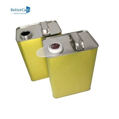 ISO90001 Engine Oil Tin 4 Liter 1 Gallon F Style Metal Packaging Kaleng Dengan Tutup Logam