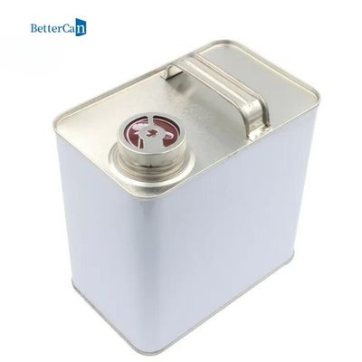 ISO9001 Car Paint Tin 4L 2L Rectangular Metal Container Dengan Spout Cap Packaging Container
