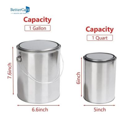 Kaleng Kaleng Cat 1 Liter Bulat Kaleng Quart Kosong Untuk Lapisan Pelarut