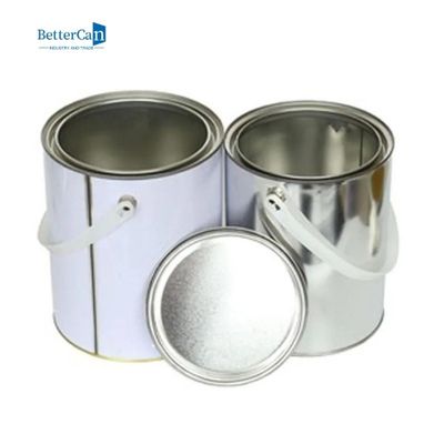 Kaleng Kaleng Cat Bulat Kontainer 4L Kaleng Cat Galon Logam Kosong