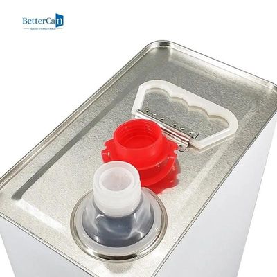 Kaleng Persegi Kosong Kaleng Cat Primer Persegi Panjang 2L Dengan Bahan Tinplate Squeeze Lids