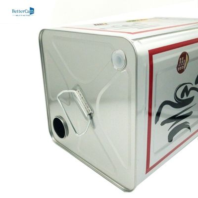 Kaleng Minyak Zaitun 10L Food Grade Kaleng Minyak Sawit Dengan Tarik Cincin Plastik