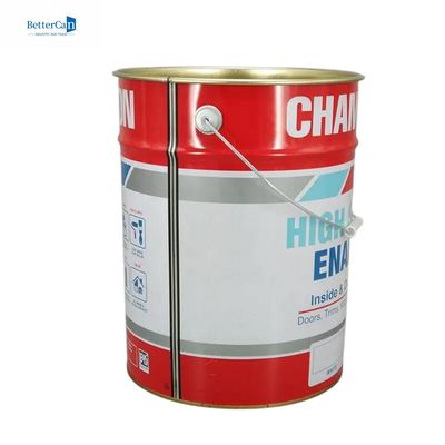 Putih 20L Metal Paint Bucket 5 Gallon Metal Tin Bucket Dengan Kunci Ring Karet Gasket