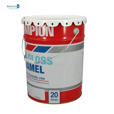 Putih 20L Metal Paint Bucket 5 Gallon Metal Tin Bucket Dengan Kunci Ring Karet Gasket