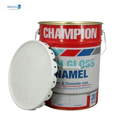 20L Bucket Cat Metal Putih 5 Gallon Tin Ember Dengan Kunci Cincin Dengan Gaskets Karet