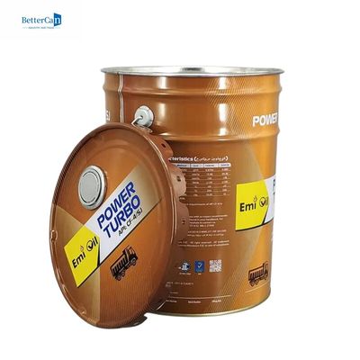 Mencetak 15 liter Konik Tin Kaleng Dengan Bunga Lug Tutup 18 Liter Lock Ring