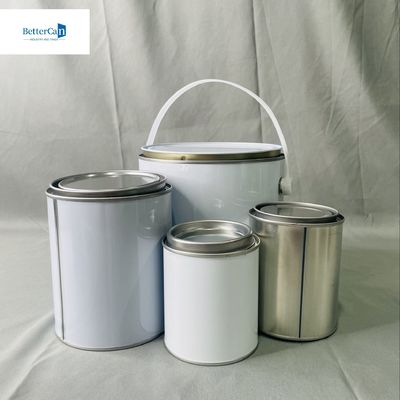 4Liter Bulu Tin Bucket Bungkus Lapisan Kayu 1 Gallon OEM Kaleng Cat Kosong