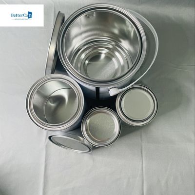4Liter Bulu Tin Bucket Bungkus Lapisan Kayu 1 Gallon OEM Kaleng Cat Kosong