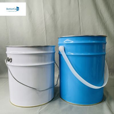 6.5 liter kosong Liquid metal Can Custom 5 liter Packaging Metal Bucket Tin besar bisa daur ulang