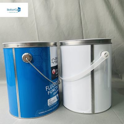 1 galon cat putih Tin kaleng Kontainer bulat 4 liter Paket Kaleng logam
