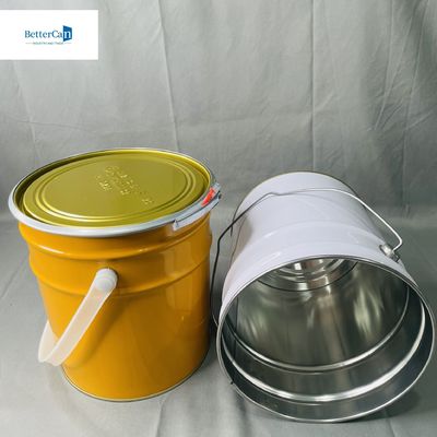 Daya tahan tinggi 5 liter Tin Can Dengan Tutup Karet Gasket Industrial Container Tin Packaging Dengan Lock Ring