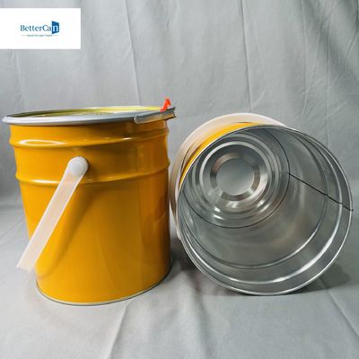 0.35mm Putih Lapisan Ember Logam Dengan Handle 5 Liter Lock Ring Bucket