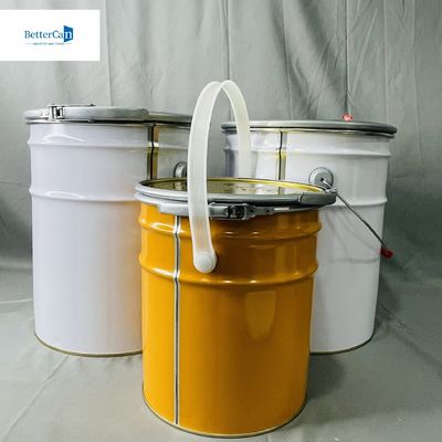 0.35mm Putih Lapisan Ember Logam Dengan Handle 5 Liter Lock Ring Bucket