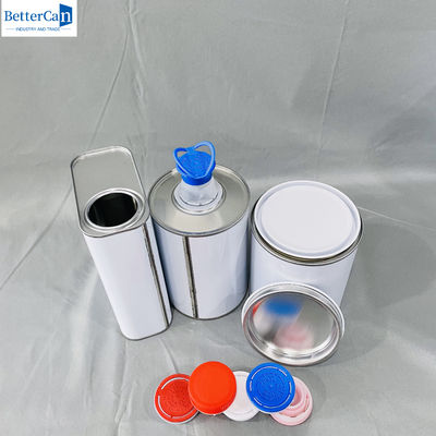 1 liter persegi panjang kosong tin kaleng dengan tutup plastik 500ml bulat logam wadah