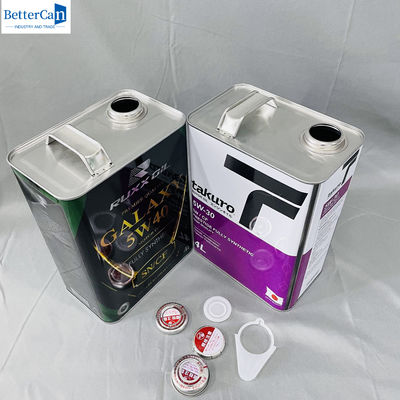 1 galon minyak mesin logam Tin Kaleng dengan tutup tertutup Motor Oil Metal Handle